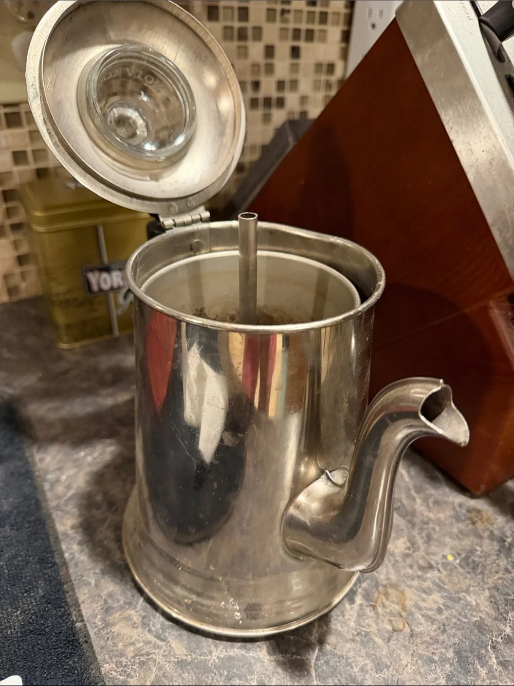 Vintage Antique Rochester Stamping Co 4 Pt Coffee Percolator Pot